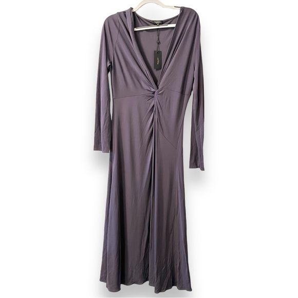 NWT Rag & Bone Grey Jules Twisted Jersey Dress - Picture 3 of 4